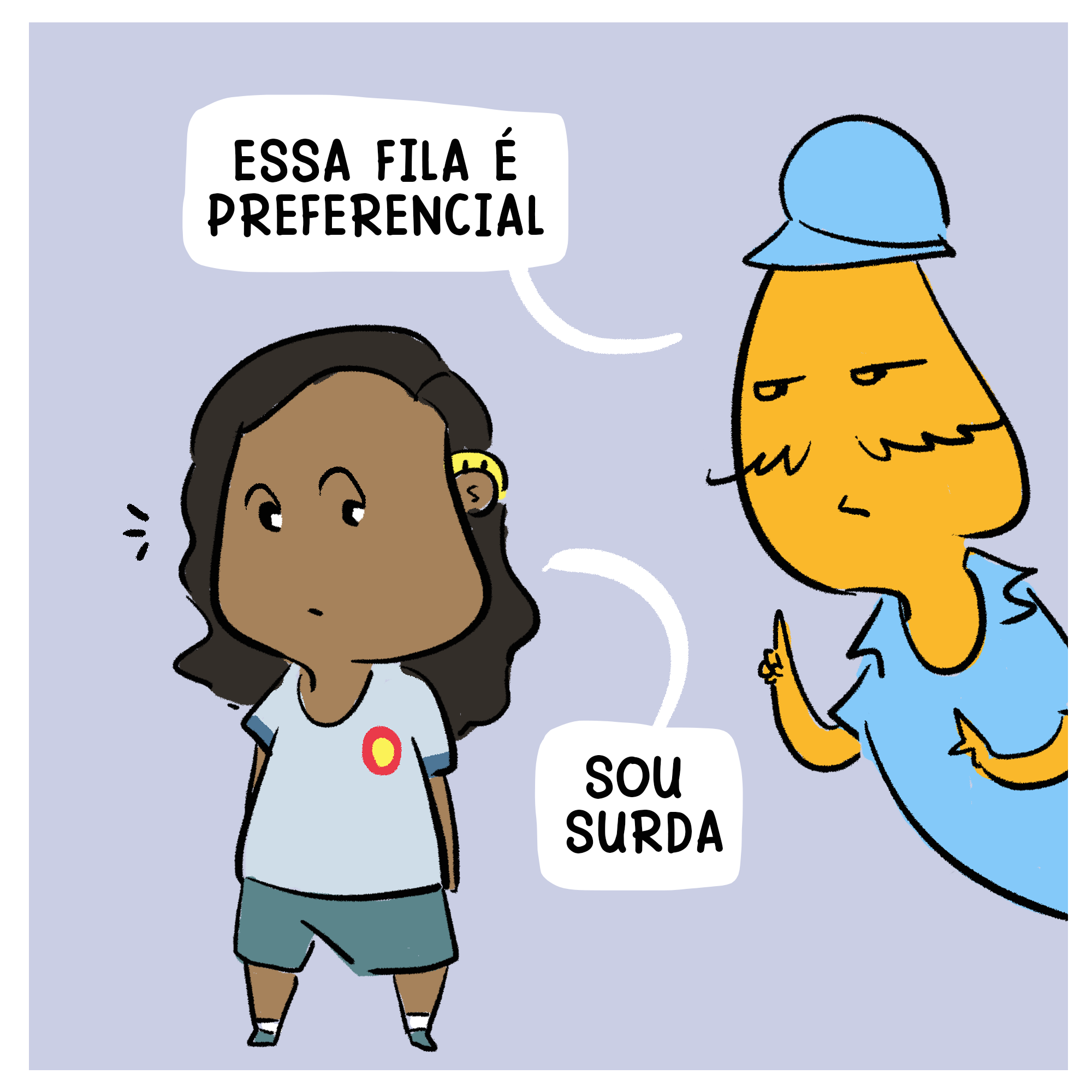 Tirinha 8: Quadrinho 1 de 3 - Ouça a descrição abaixo